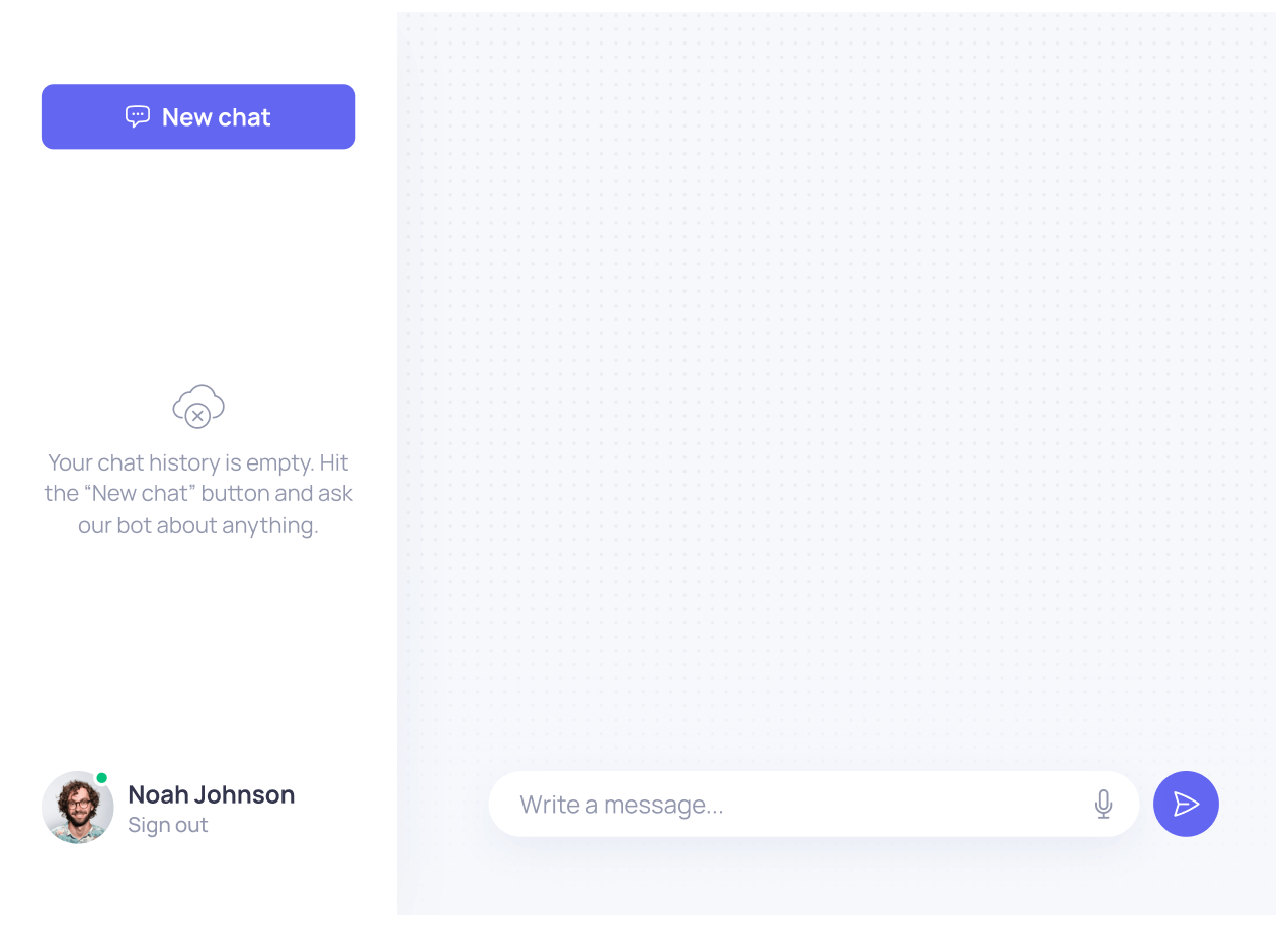 Chat bot UI window